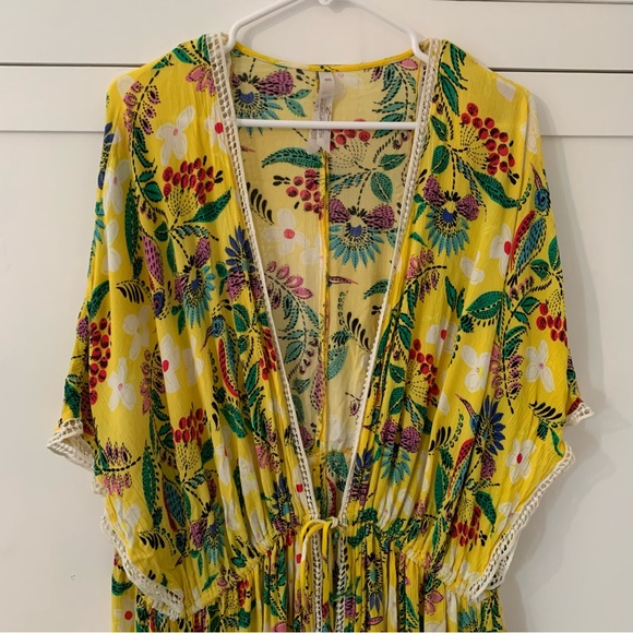 Mellisa McCarthy X Seven7 Yellow Tropical Floral Swimsuit Coverup Size 3X - Picture 4 of 13